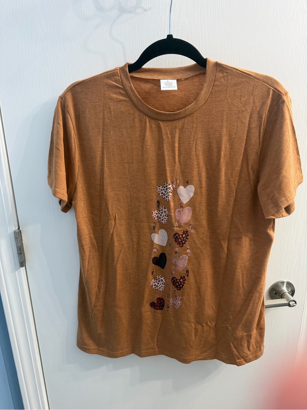 Rust Brown Heart Print Tee